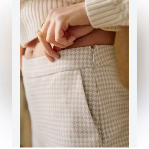 Sezane Cream and Brown Checkered Pants - Picture 5 of 14